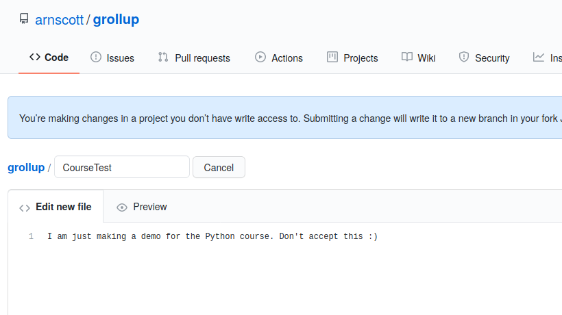 Pull request: Step 2